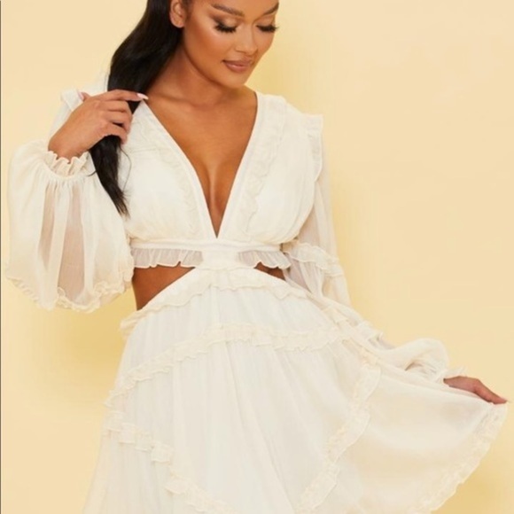 Love Me Ivory Romantic Ruffle Midi Dress - Picture 6 of 7